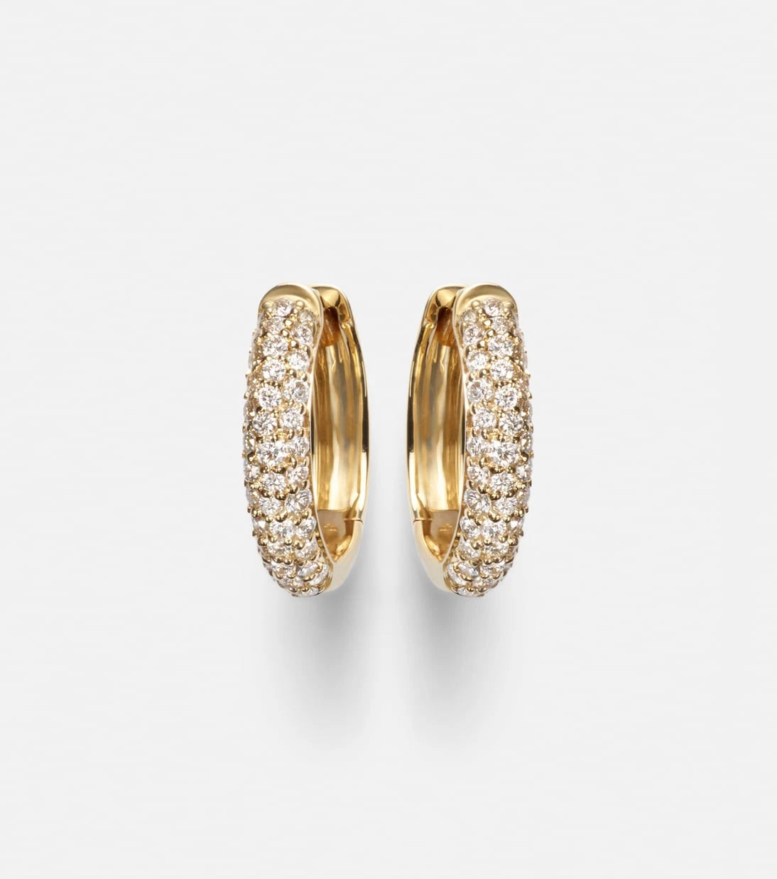 Stone and Strand - Essential 14kt gold hoop earrings with diamonds