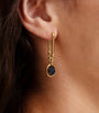 Yellow Gold and Drusy Black Onyx Mythology Earring Drops