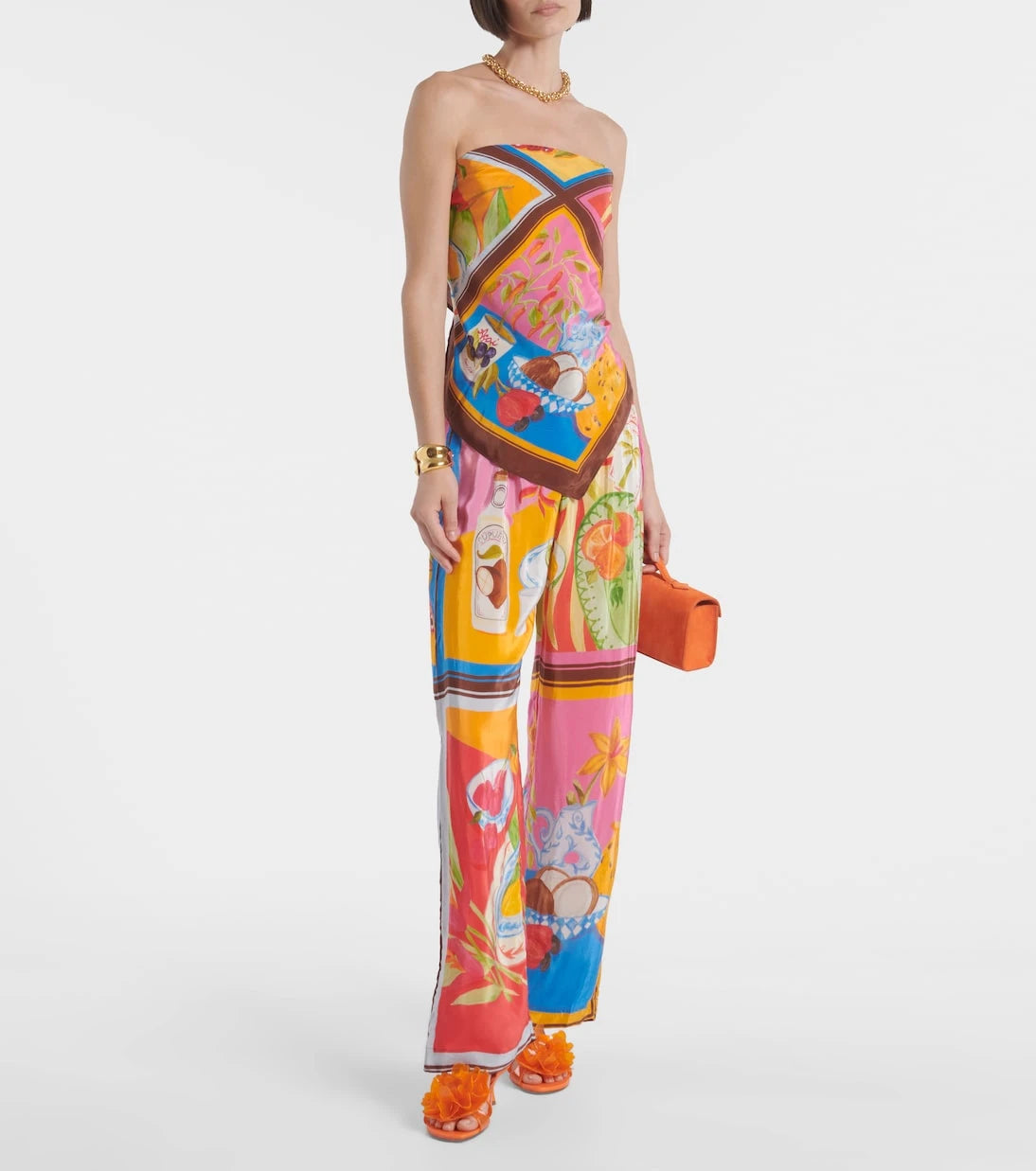 Farm Rio - Floral-appliqué sandals