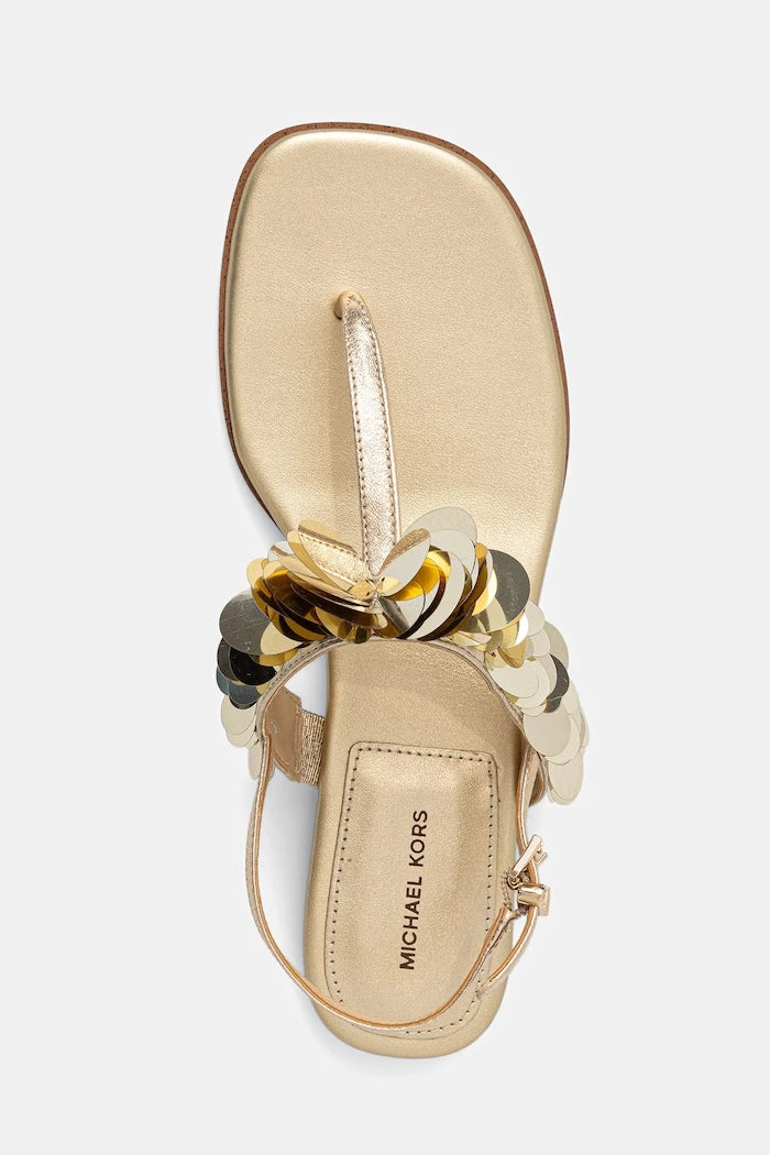 MICHAEL Michael Kors kadın deri alçak topuklu Loretta Thong Sandal