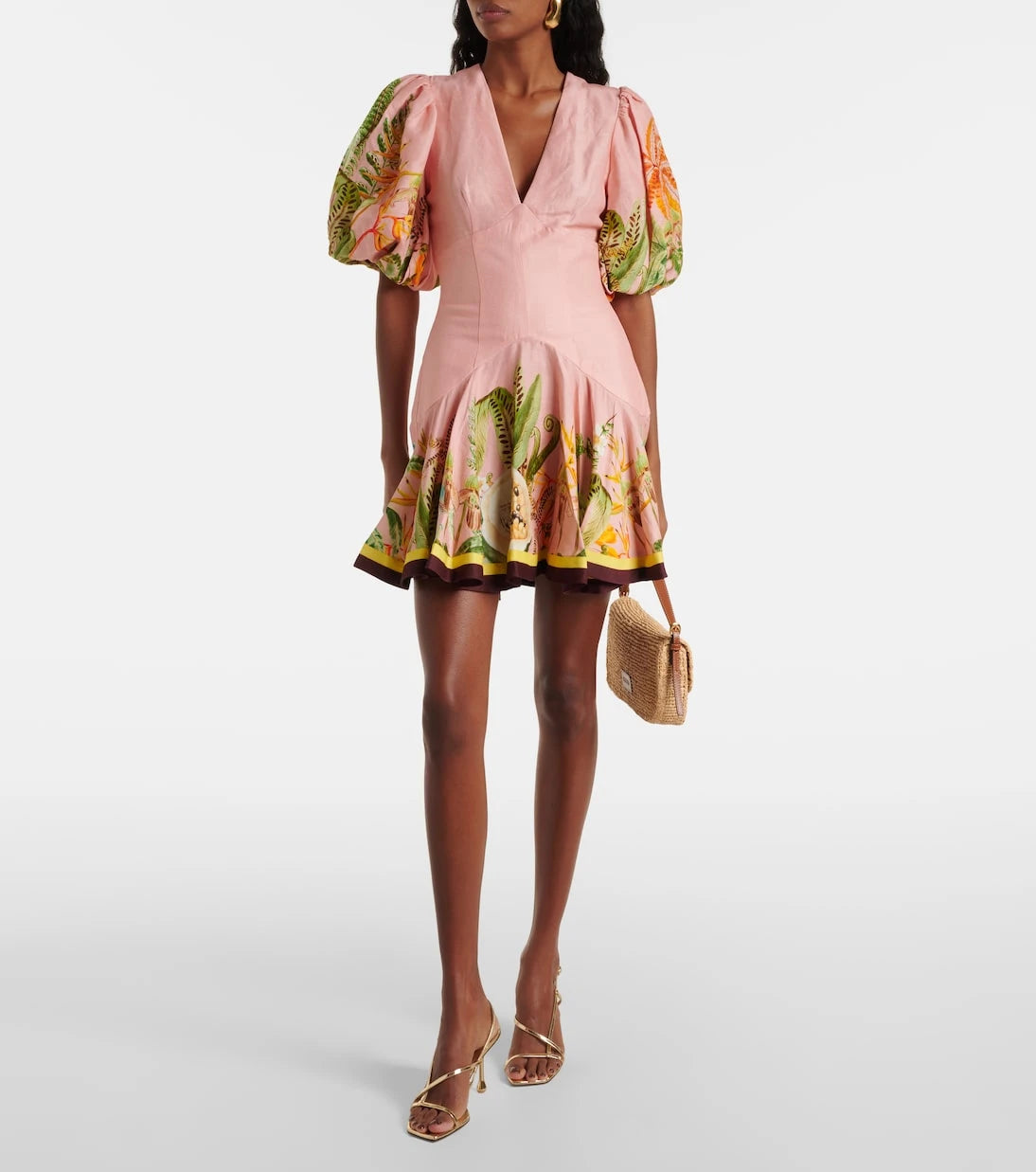 Alémais - Papaya linen-blend minidress