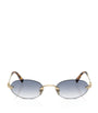 Gold Metal Oval Sunglasses
