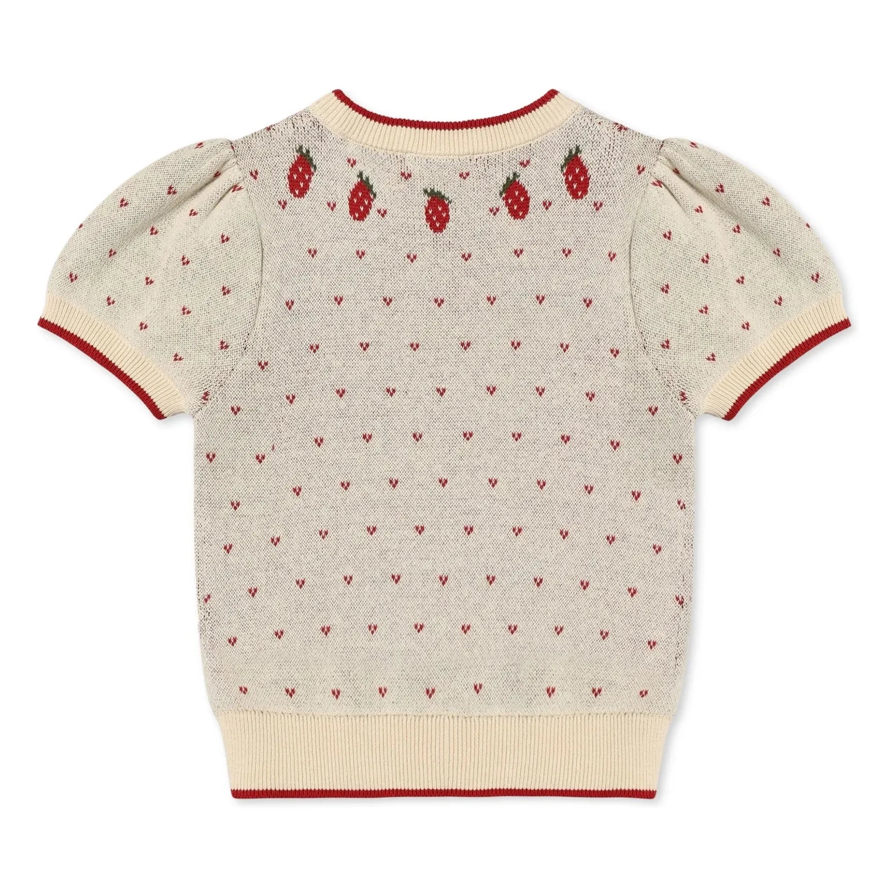Fliink - Bolette Strawberry Short Sleeve Sweater | Ecru