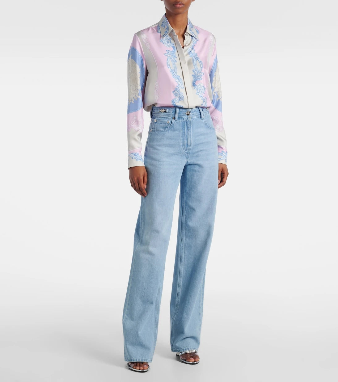 Versace - High-rise wide-leg jeans