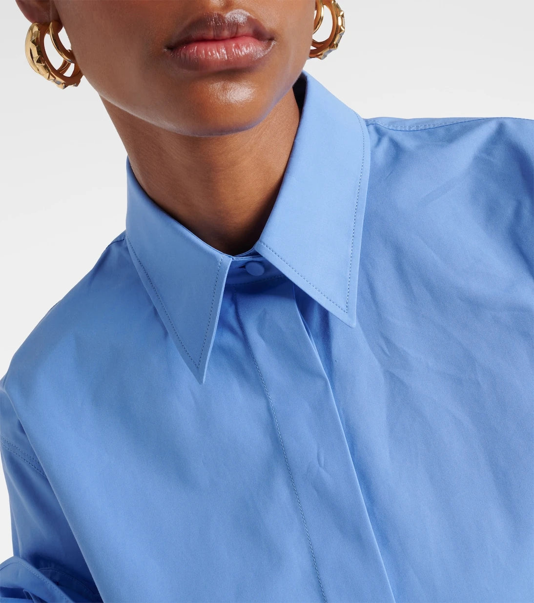 Valentino - Floral-appliqué cotton shirt
