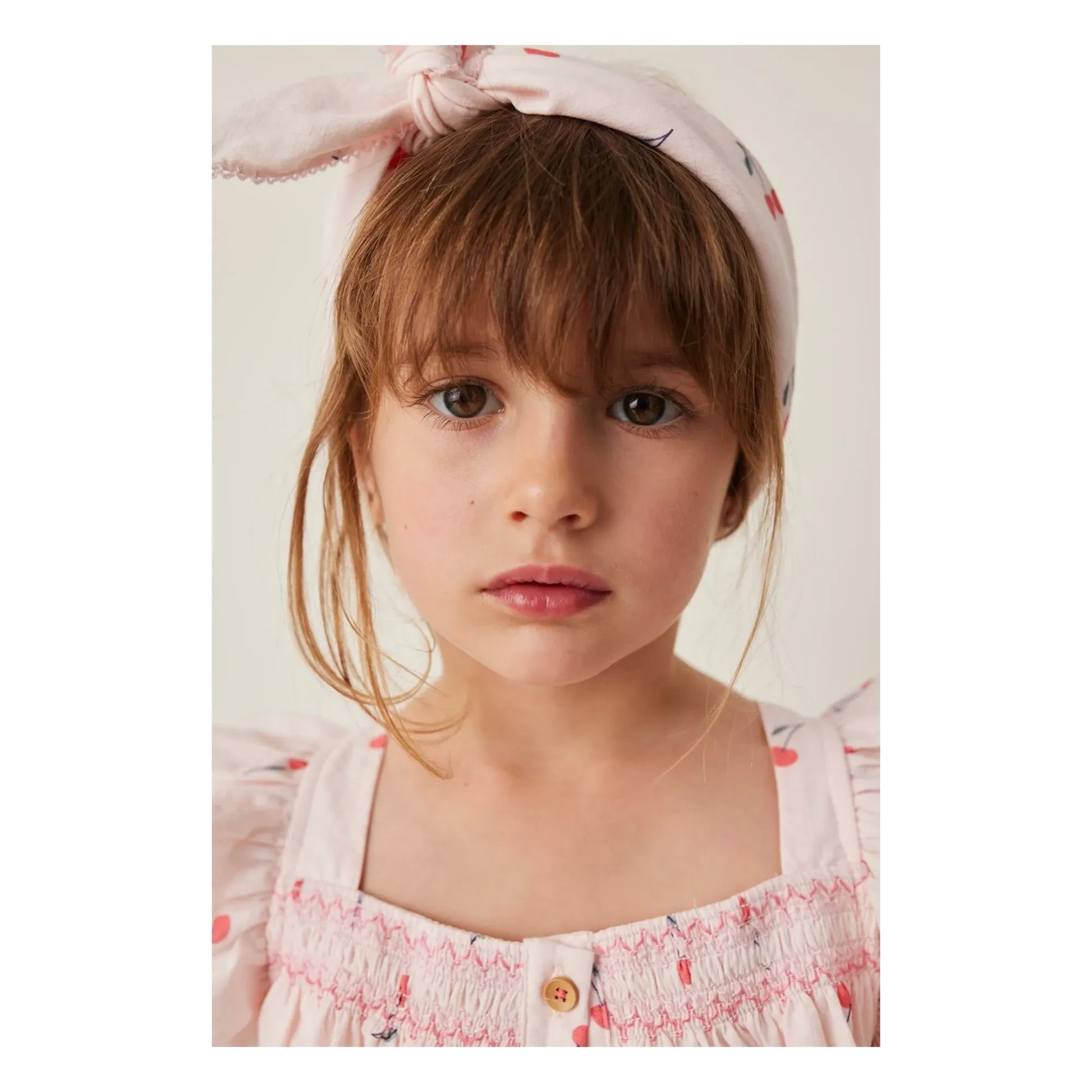 Tocoto Vintage - Blouse Cerises Volants | Pale Pink