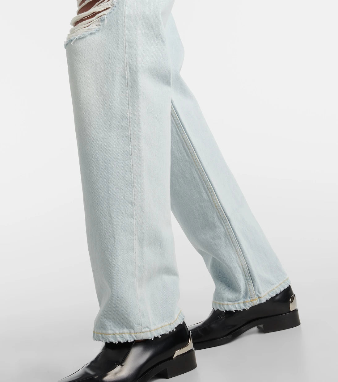Re/Done - Loose Long distressed straight jeans