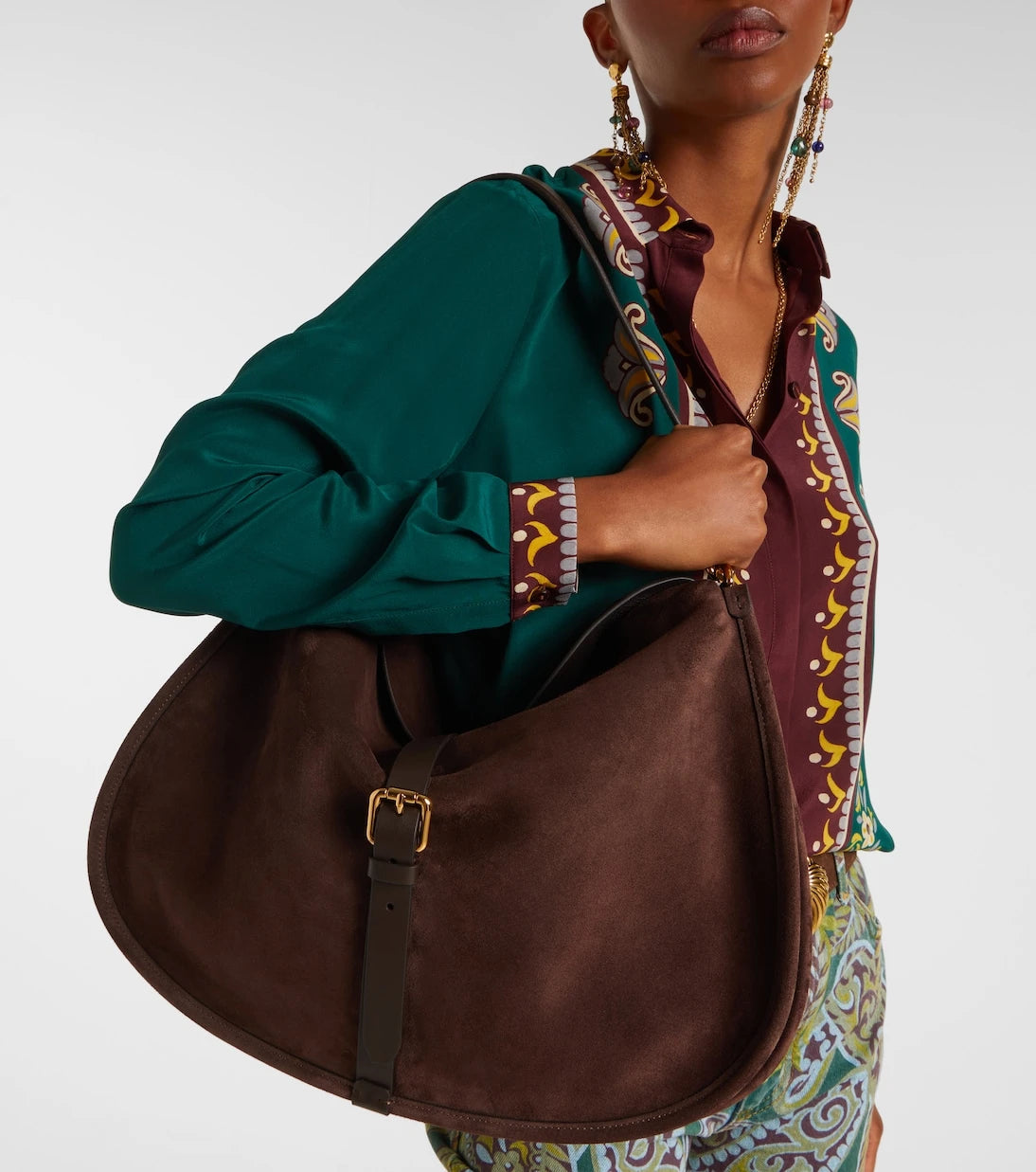 Etro - Pony Small suede tote bag