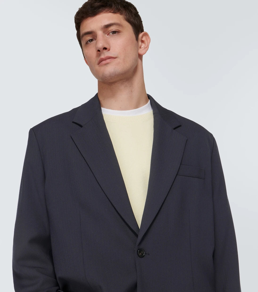 Acne Studios - سترة بليزر كبيرة الحجم من مزيج الصوف
