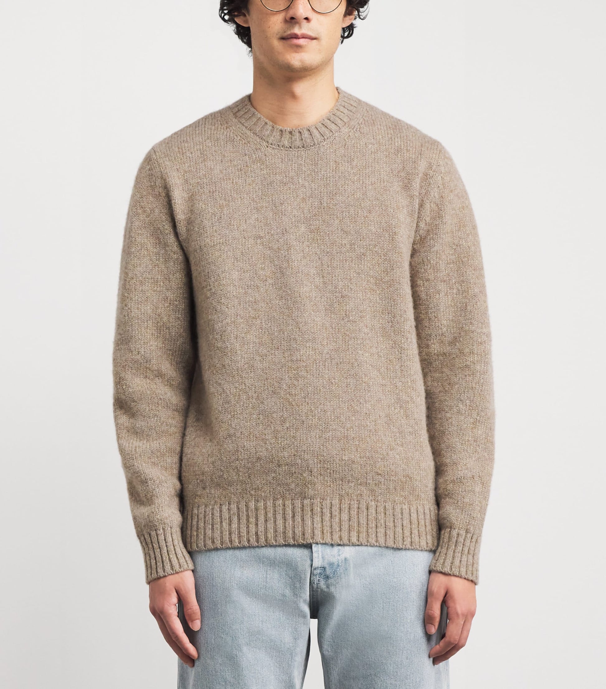 Eleventy Grey Wool Crew-Neck Sweater