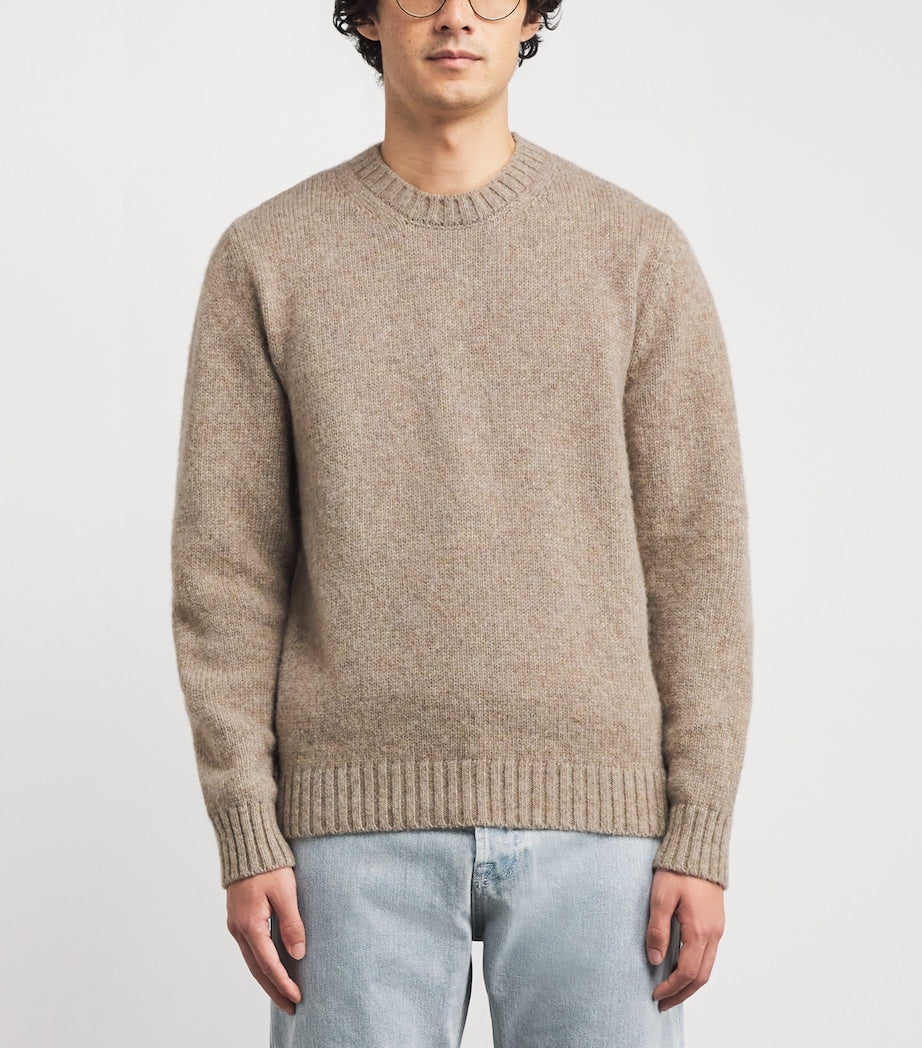 Eleventy Grey Wool Crew-Neck Sweater
