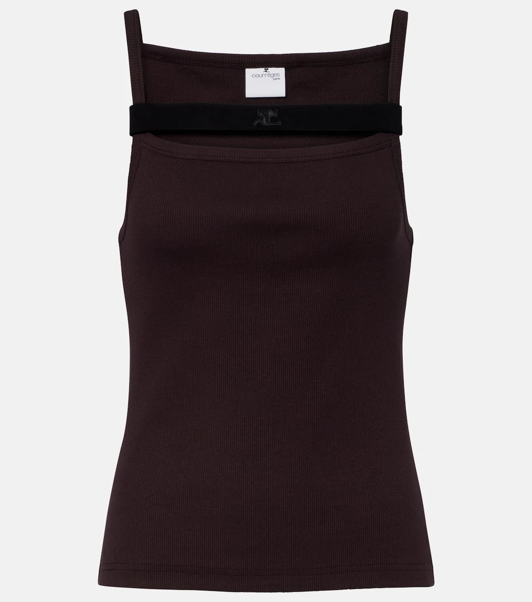 Courrèges - Ribbed-knit cotton tank top
