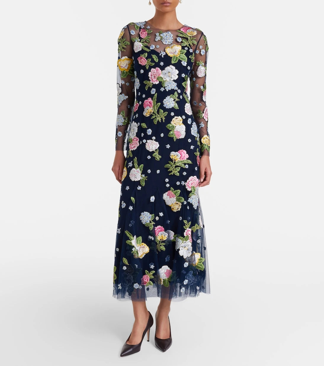 Carolina Herrera - Embroidered cocktail dress