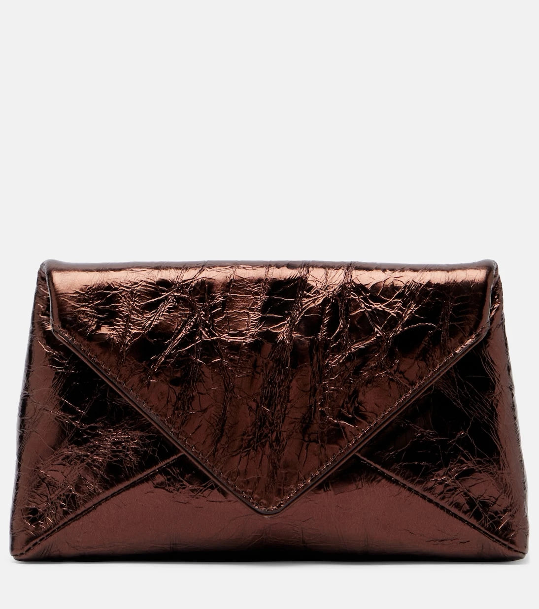 Dries Van Noten - Small metallic leather clutch