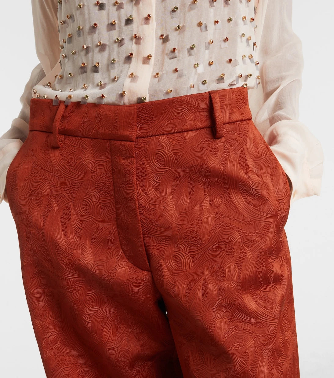 Dries Van Noten - Jacquard straight pants