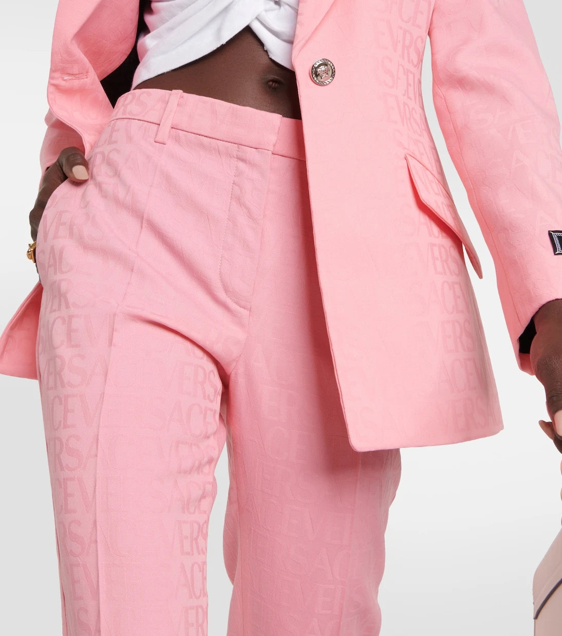 Versace - Versace Allover flared wool pants