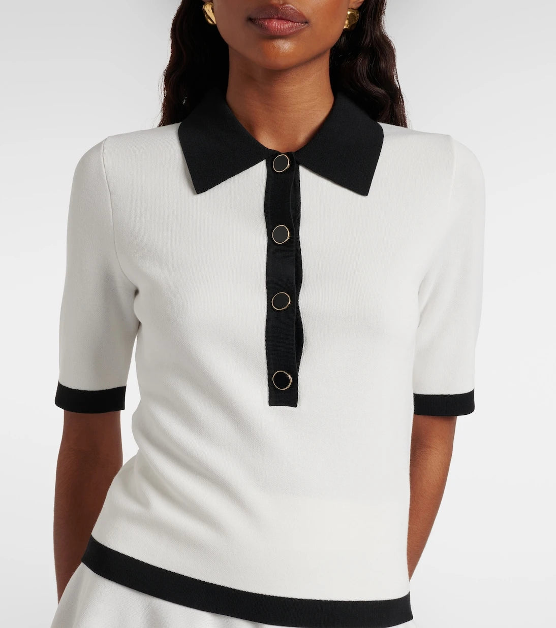 Nina Ricci - Ribbed-knit polo shirt