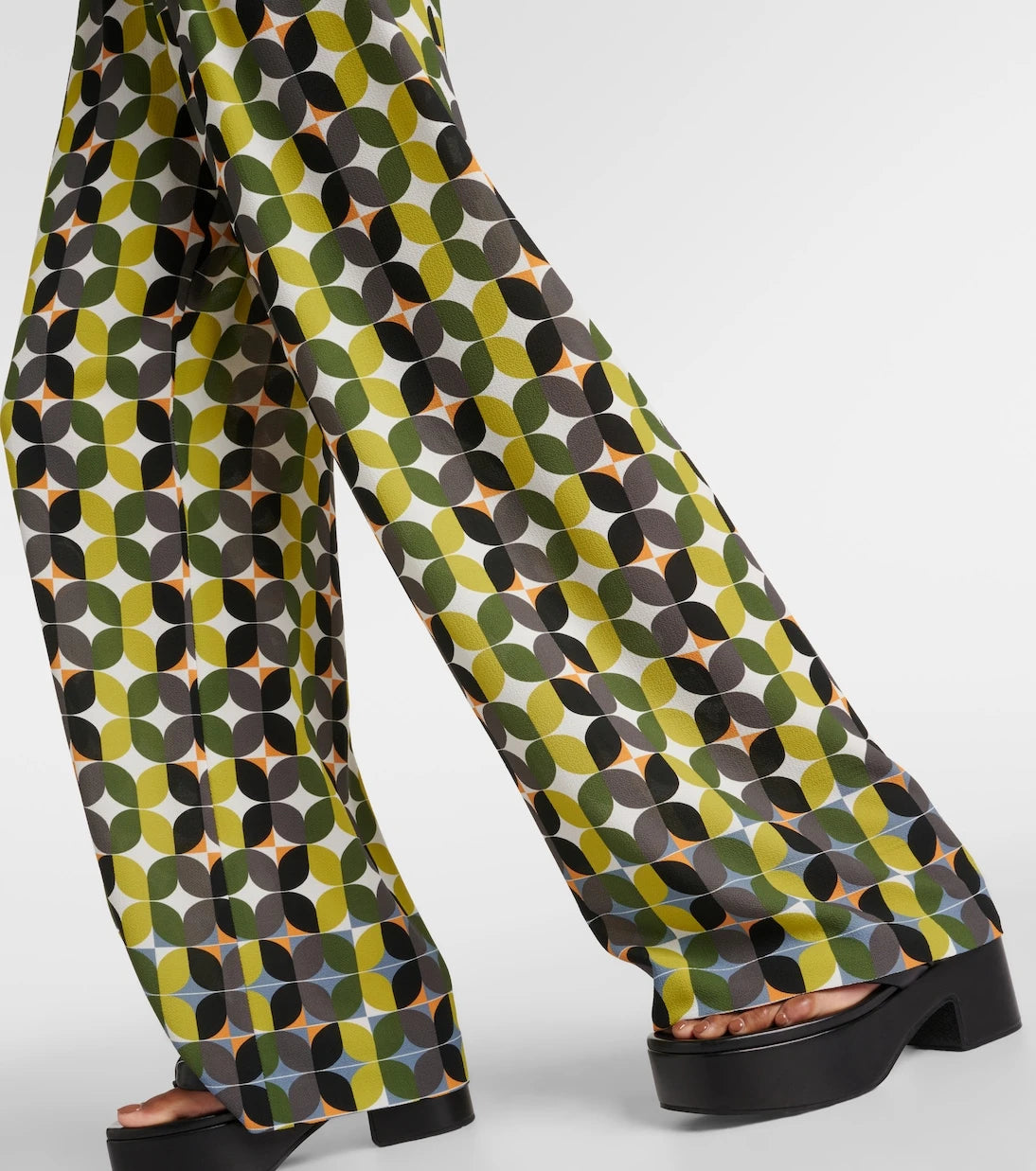 Dries Van Noten - Printed high-rise crêpe wide-leg pants