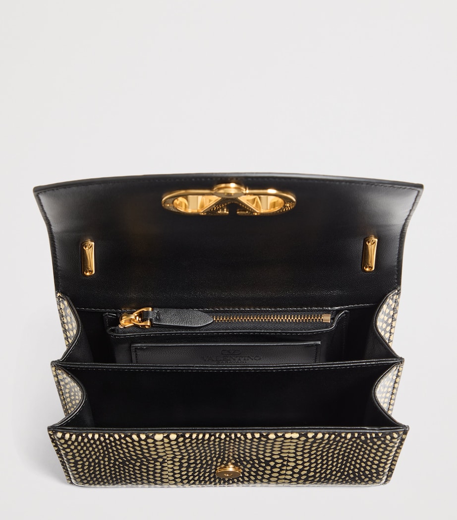 Valentino Garavani Small Snakeskin Vain Shoulder Bag