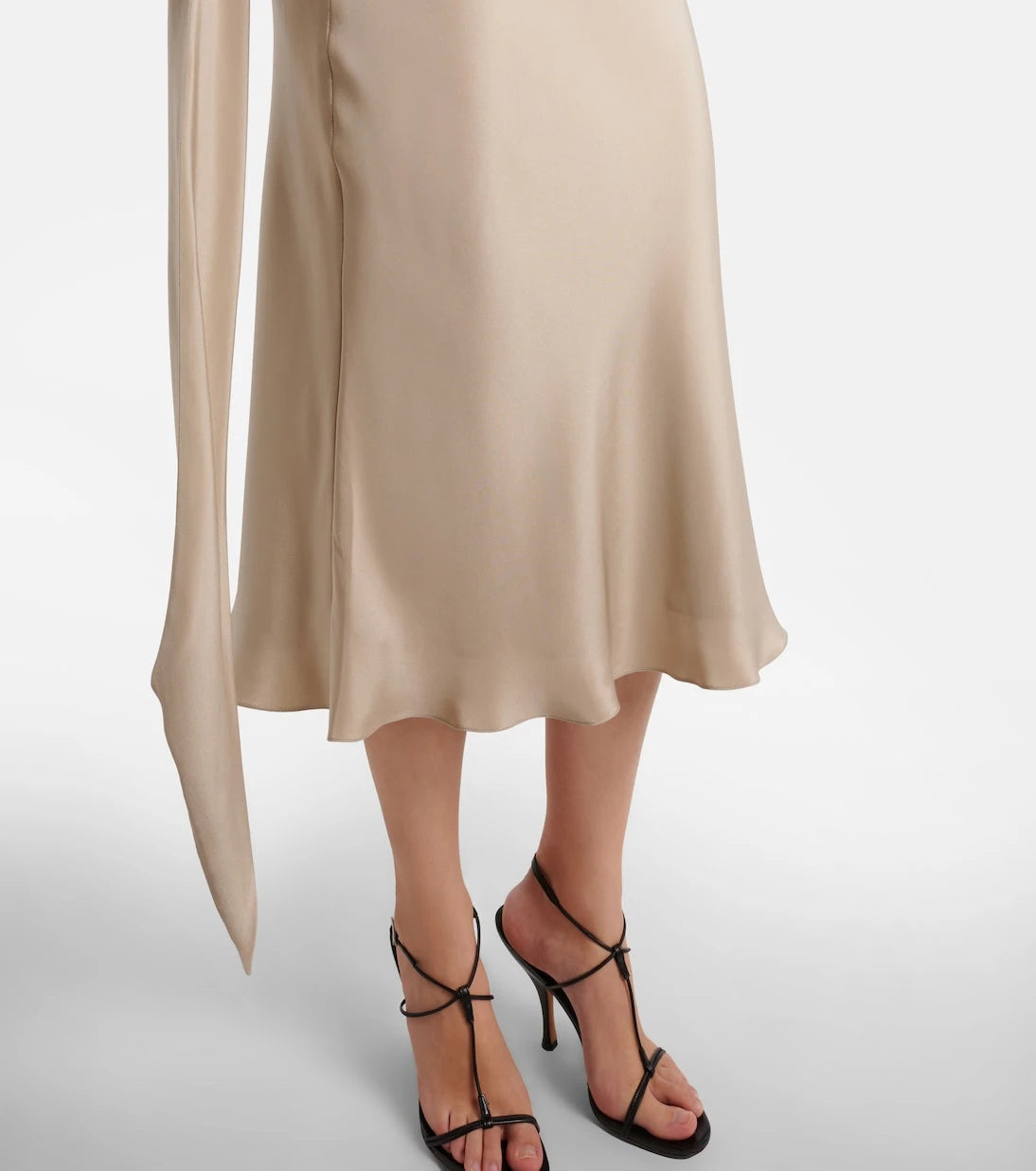 Max Mara - Elegante one-shoulder silk crêpe midi dress