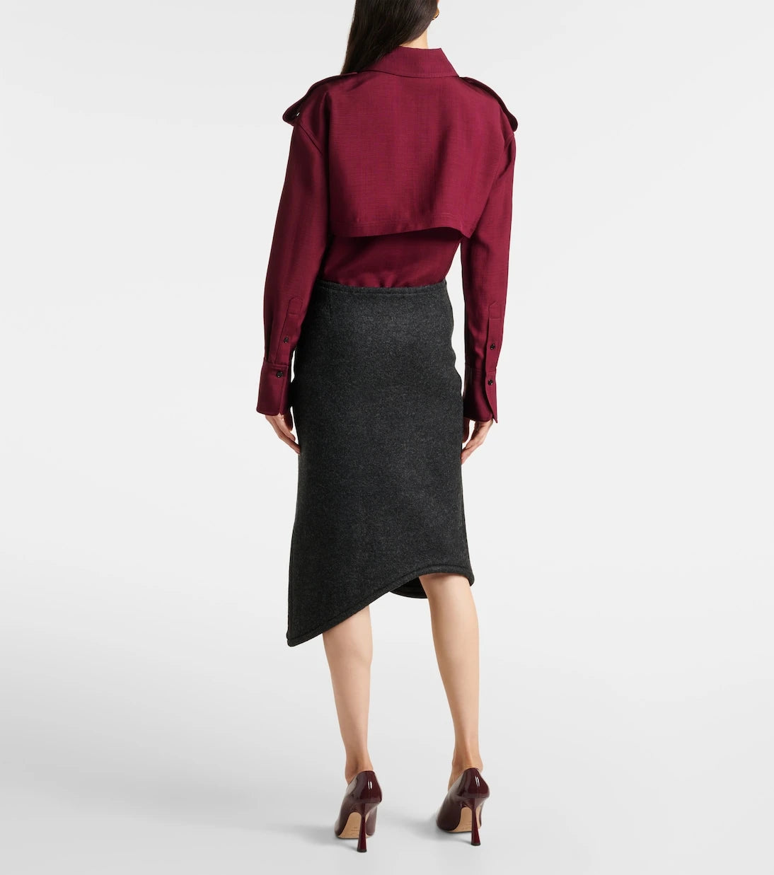 Victoria Beckham - Padded high-rise wool pencil skirt