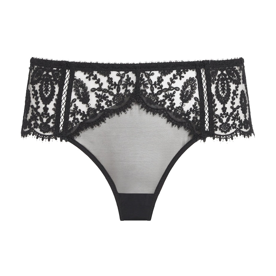 Simone Perele Black Lace Précieuse Shorty Briefs