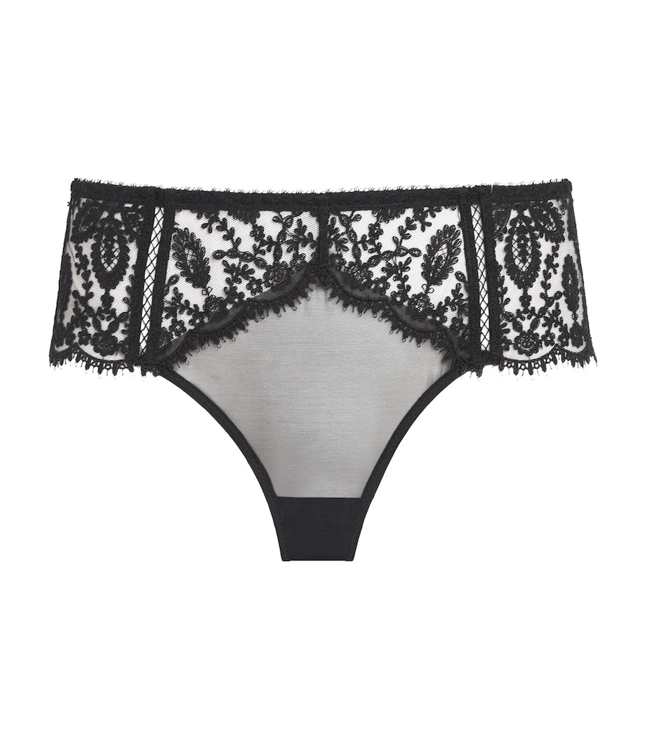 Simone Perele Black Lace Précieuse Shorty Briefs