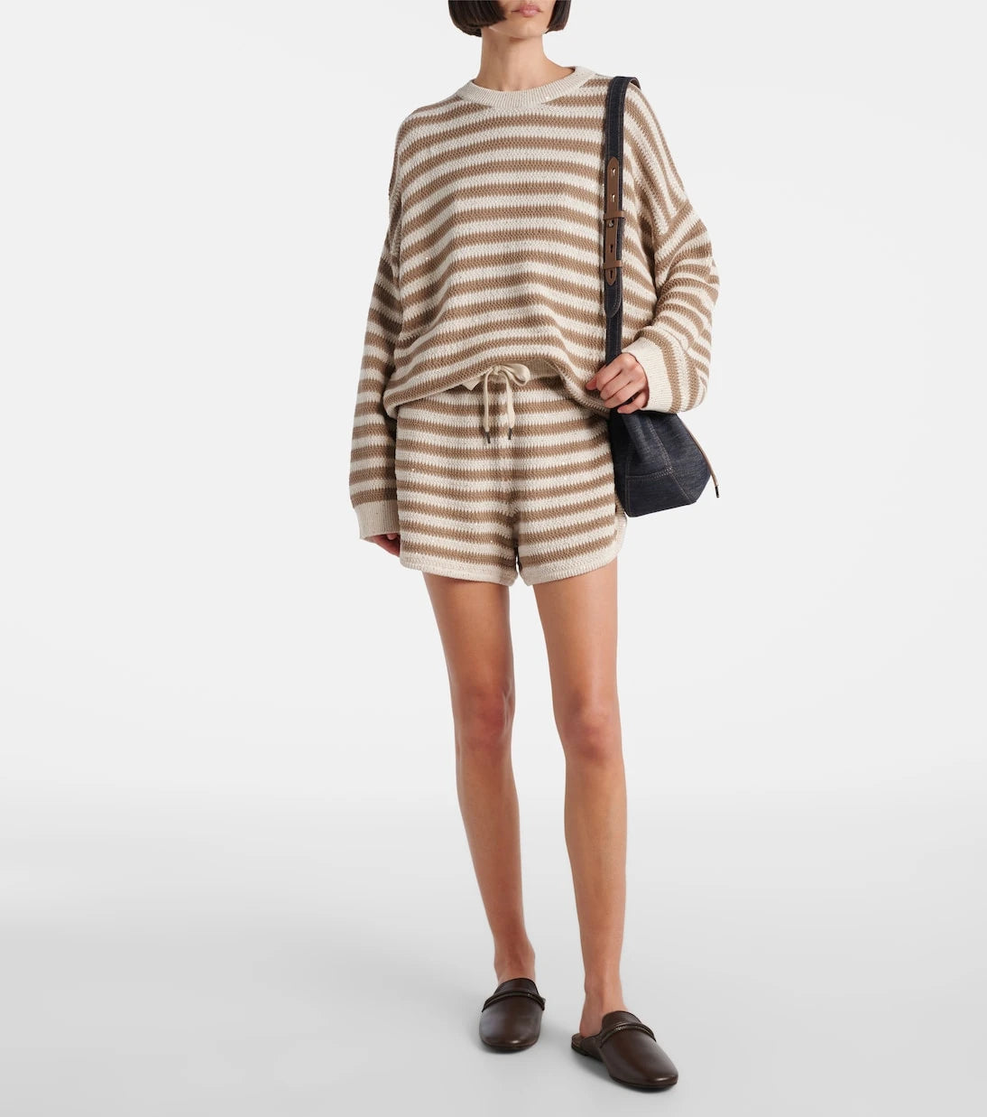 Brunello Cucinelli - Striped cotton-blend shorts