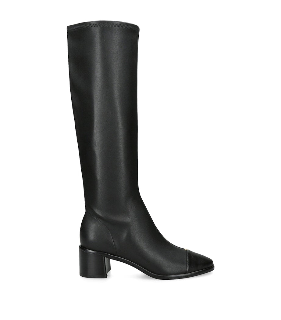 Tory Burch Black Leather Knee-High Heeled Boots 55