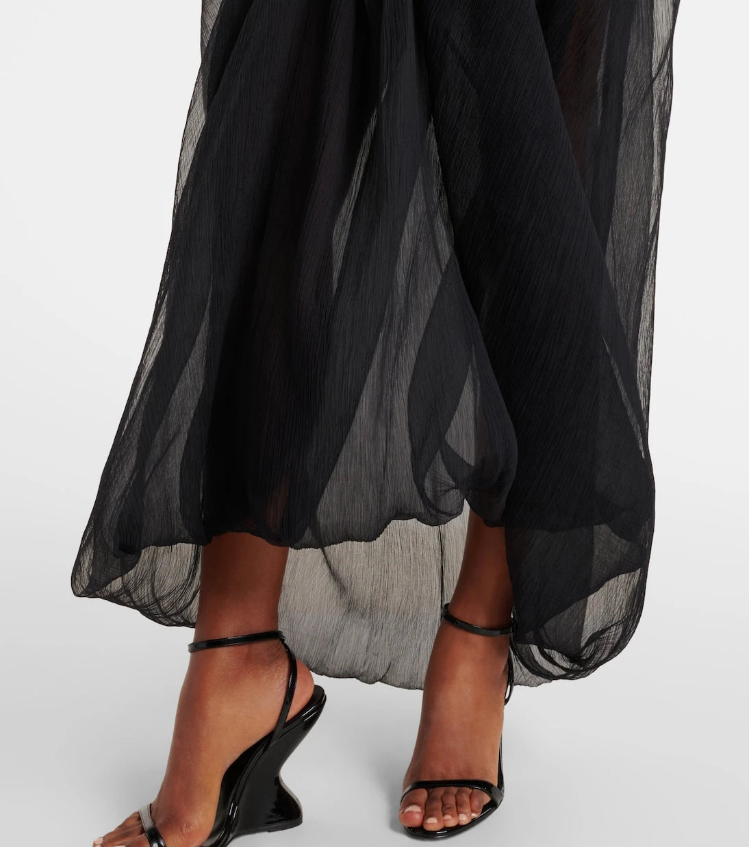 Magda Butrym - Ruffled silk tulle maxi skirt