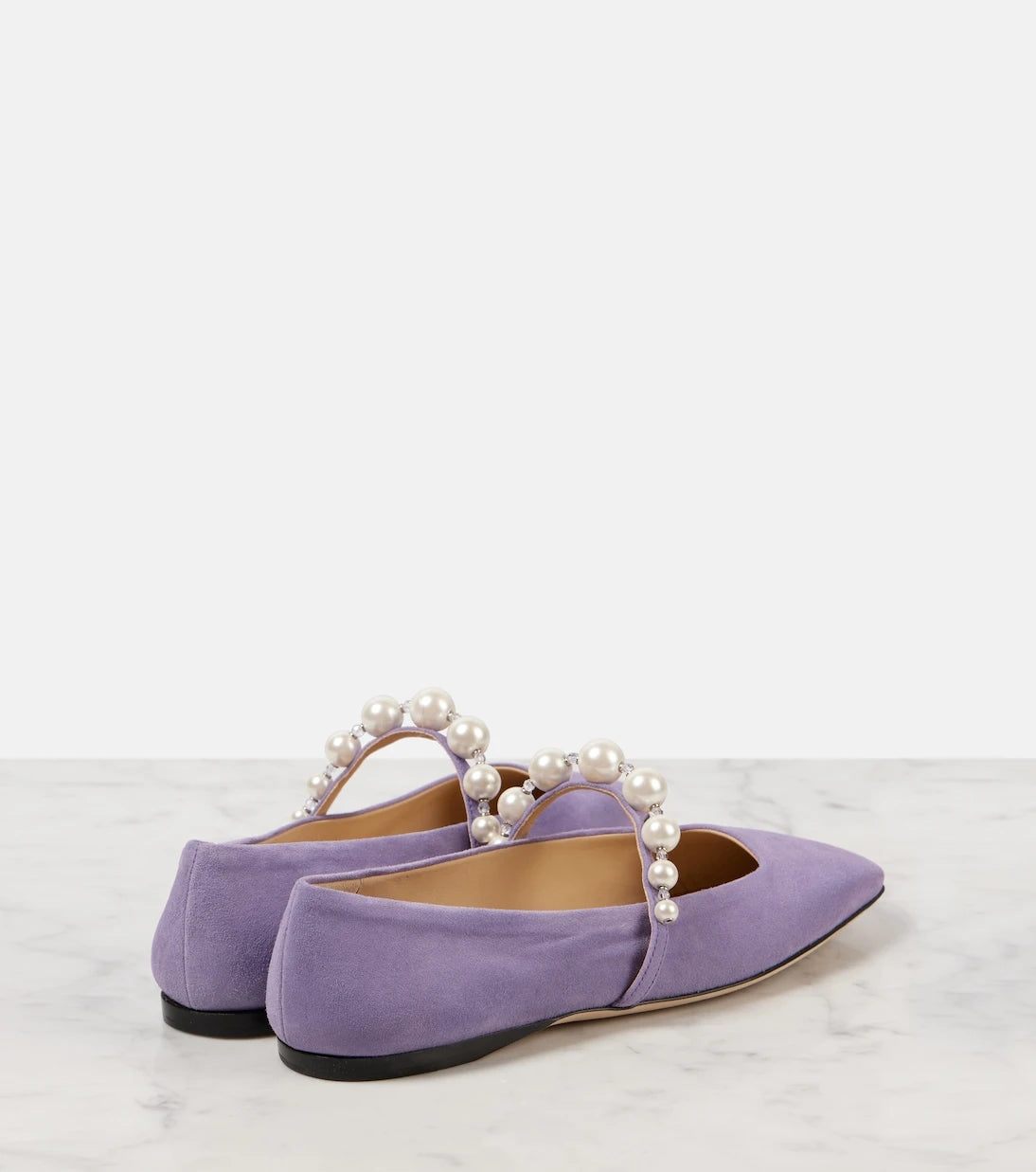 Jimmy Choo - Ade embellished suede ballet flats