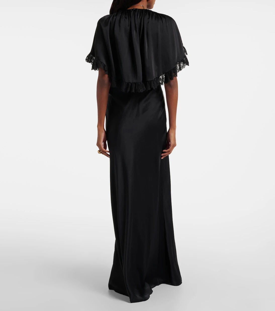 Chloé - Lace-trimmed silk satin maxi dress
