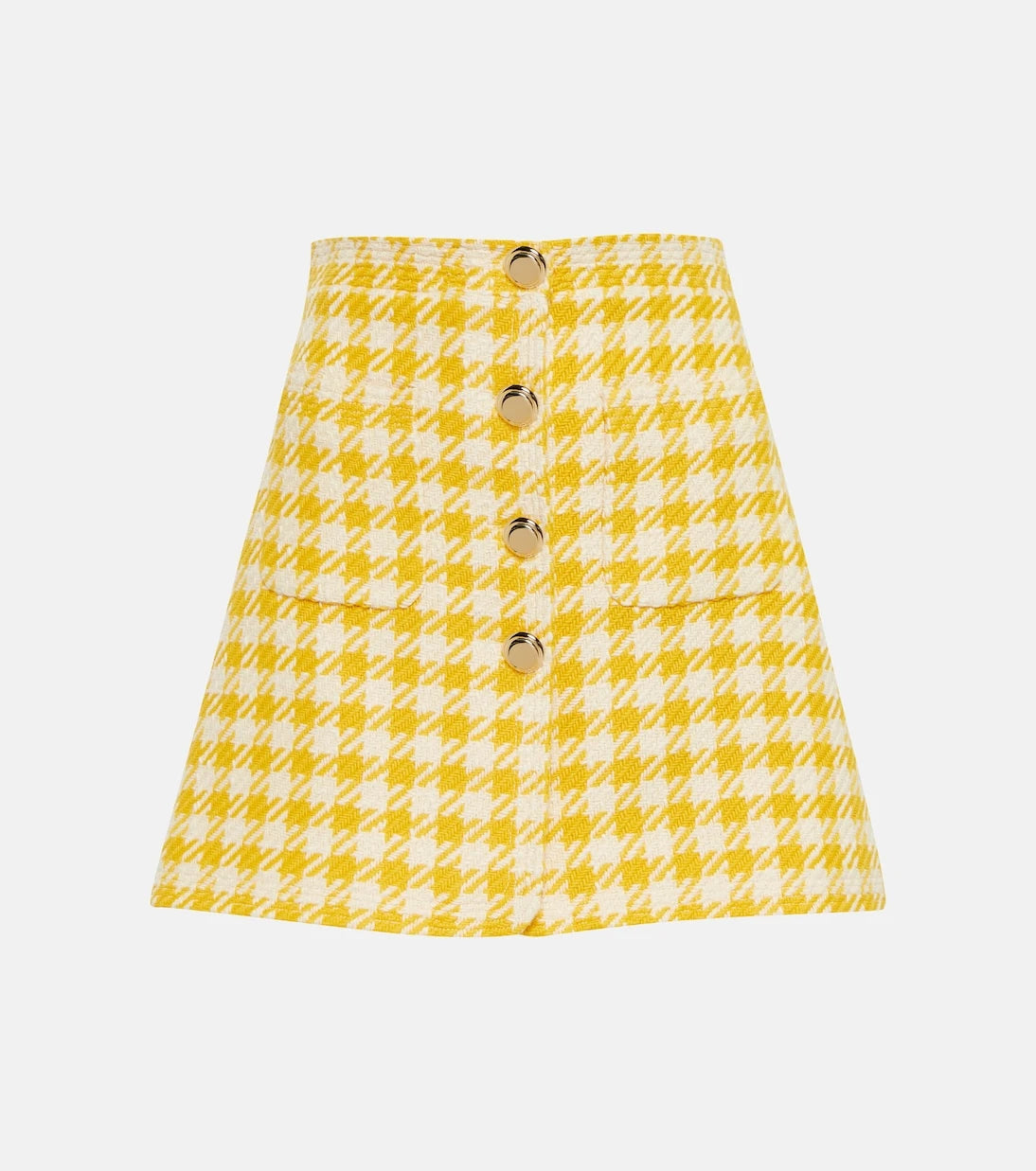Miu Miu - Houndstooth wool-blend miniskirt