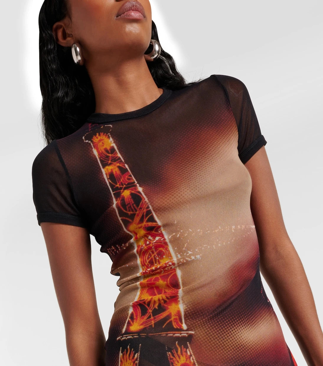 Jean Paul Gaultier - Pigalle printed mesh minidress