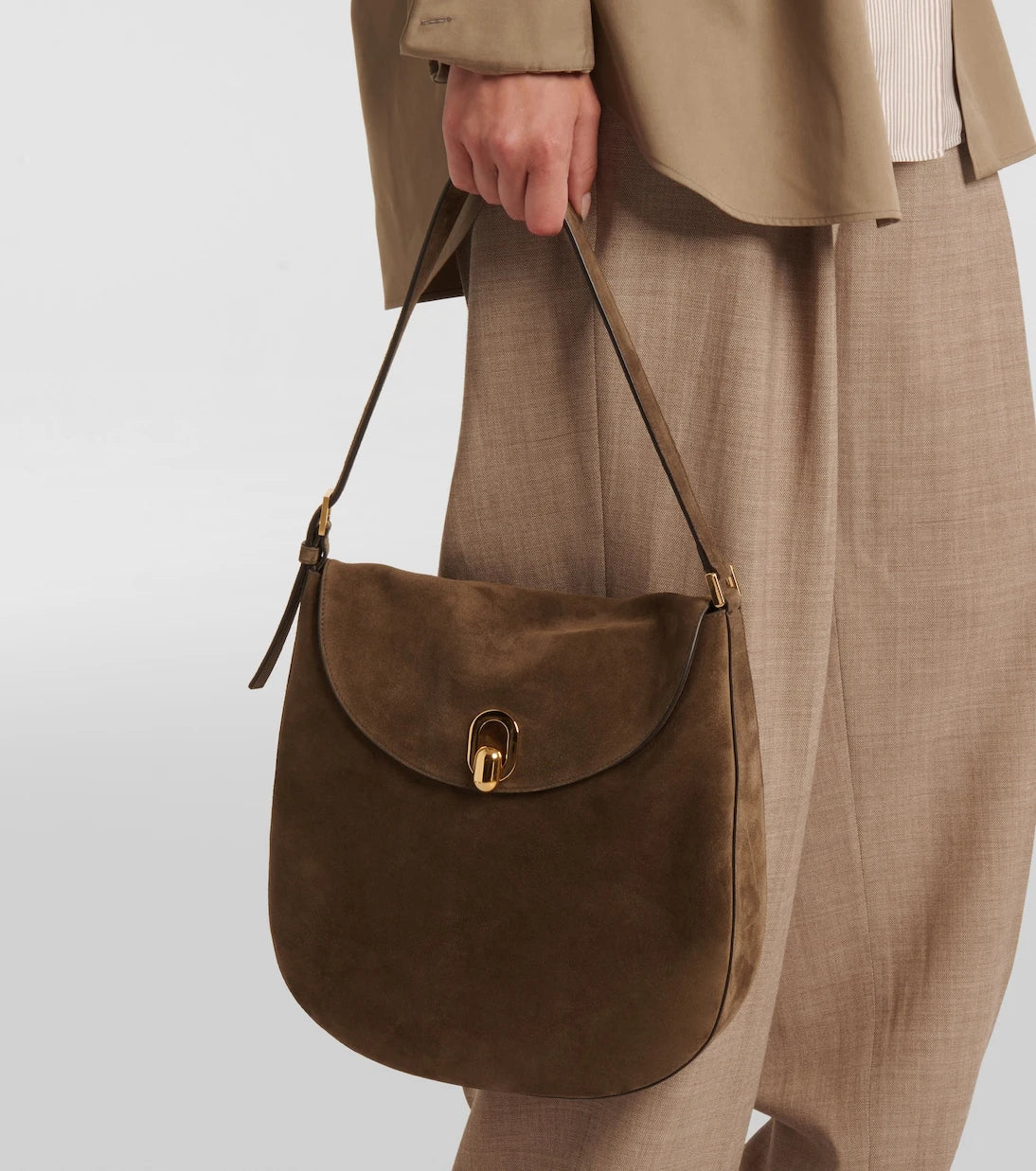 Savette - Large Tondo suede shoulder bag