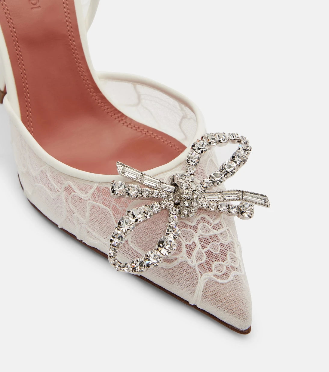 Amina Muaddi - Rosie embellished lace slingback pumps