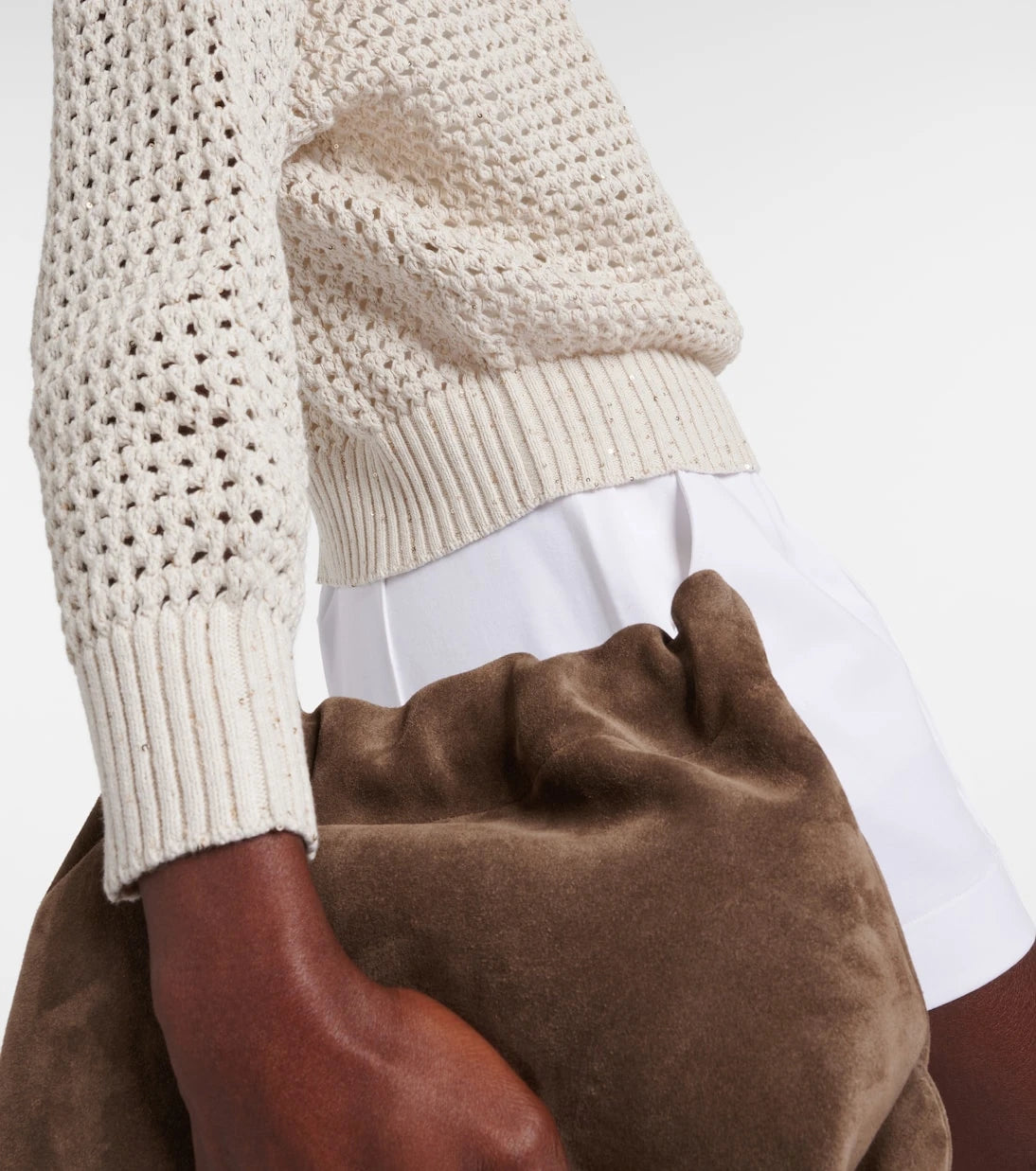 Brunello Cucinelli - Open-knit cotton-blend hoodie