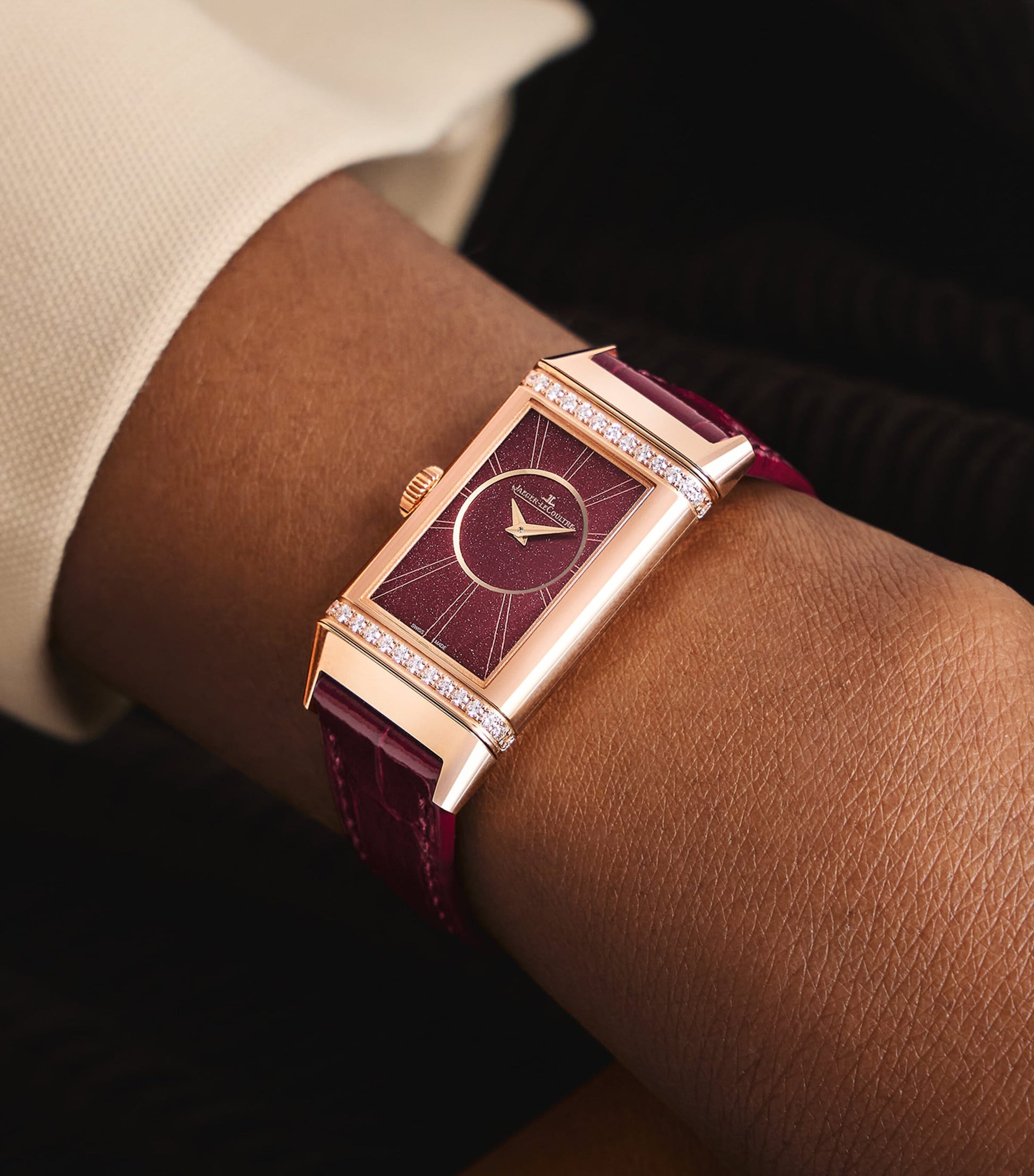 Jaeger-LeCoultre Pink Gold and Diamond Reverso One Duetto Watch 20mm