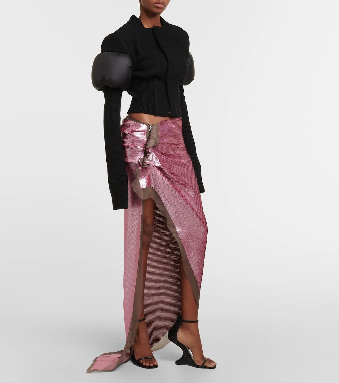 Rick Owens - Edfu embellished chiffon maxi skirt