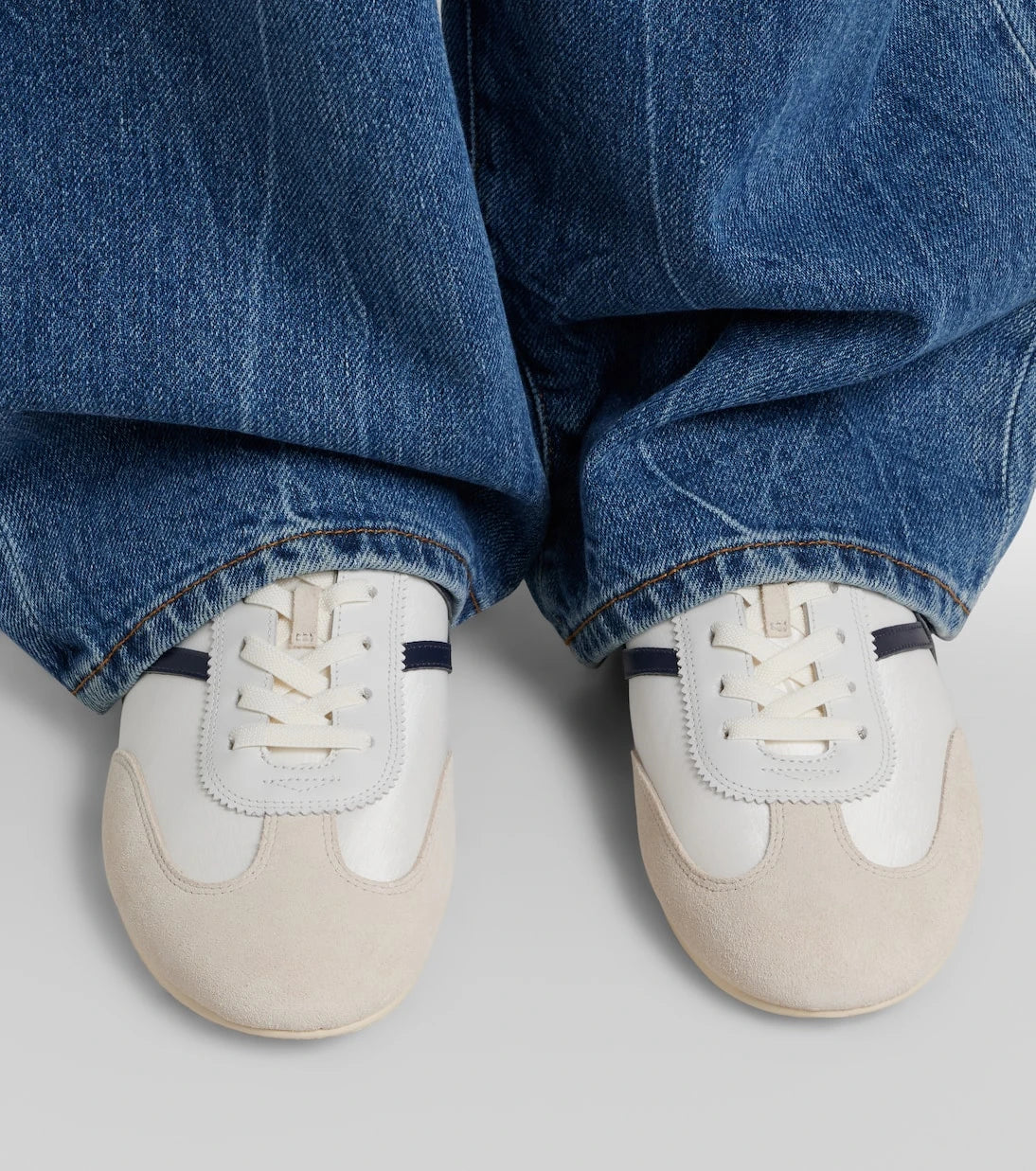 Veronica Beard - Leather-trimmed canvas sneakers