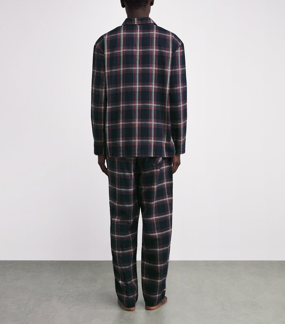 Cotton-Blend Check Pyjama Set