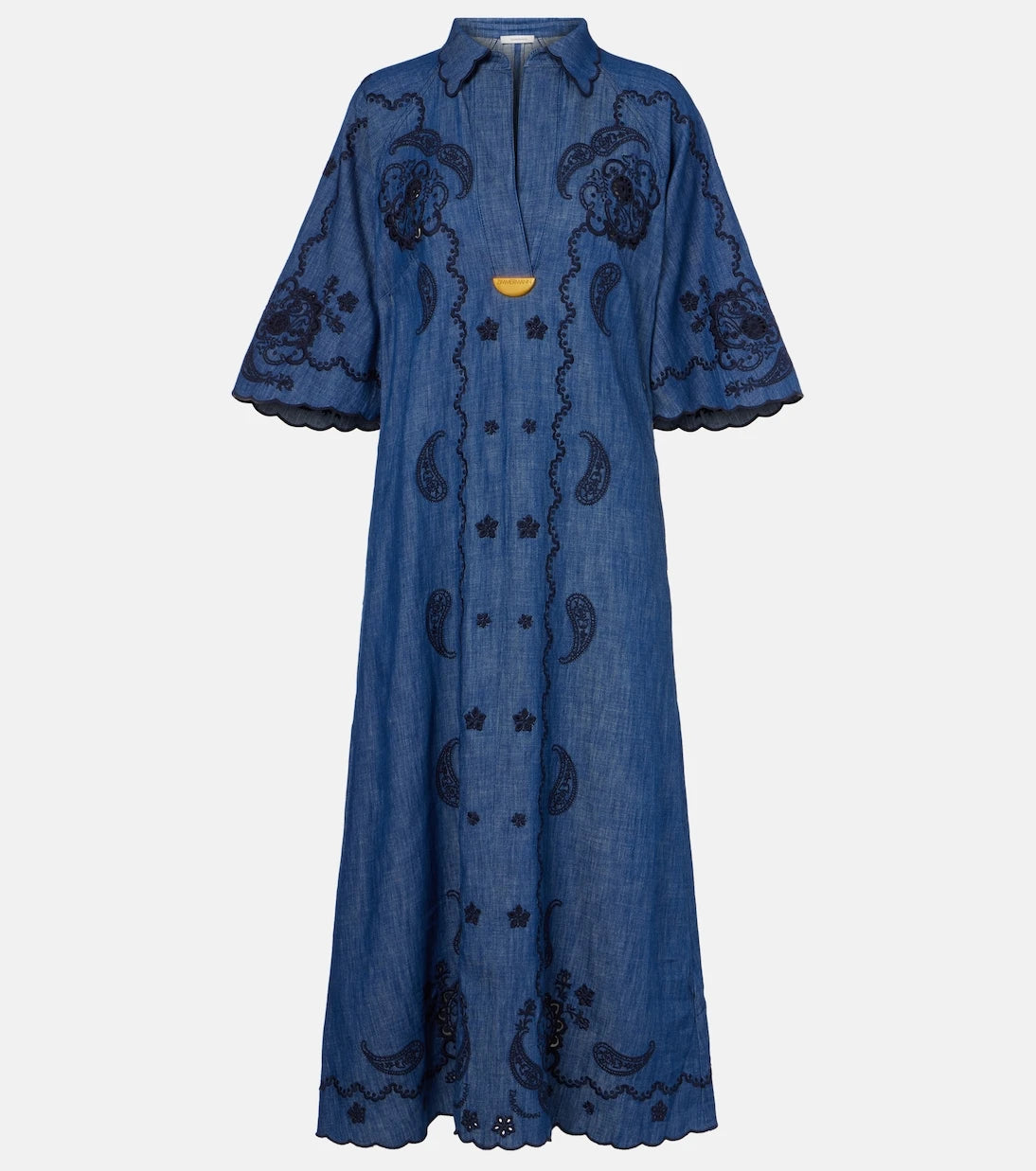 Zimmermann - Aster embroidered denim midi dress
