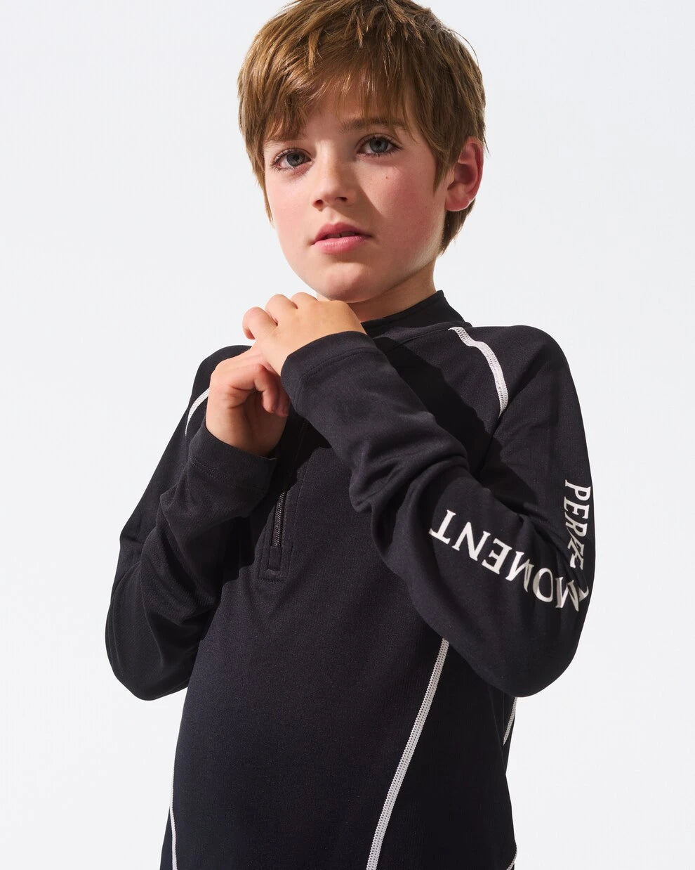 Perfect Moment Kids - Logo jersey half-zip top