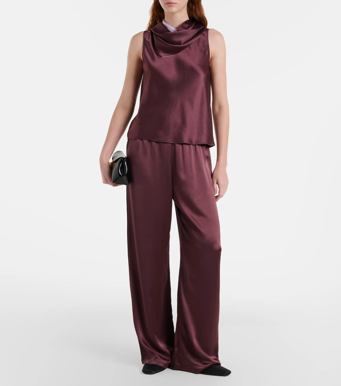 Leset - Barb draped satin top