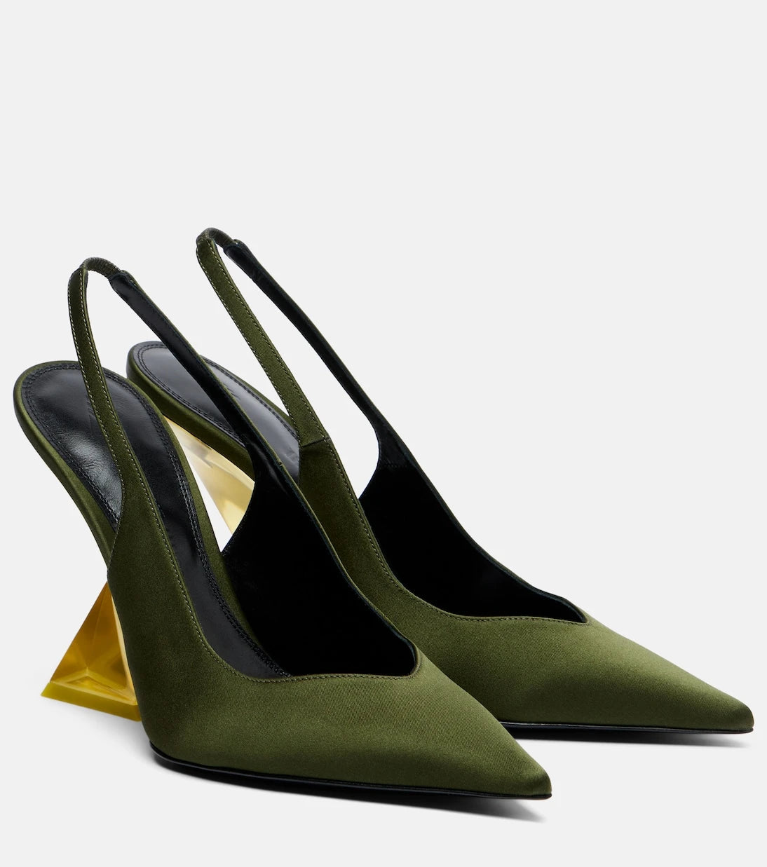 The Attico - Cheope satin slingback wedges
