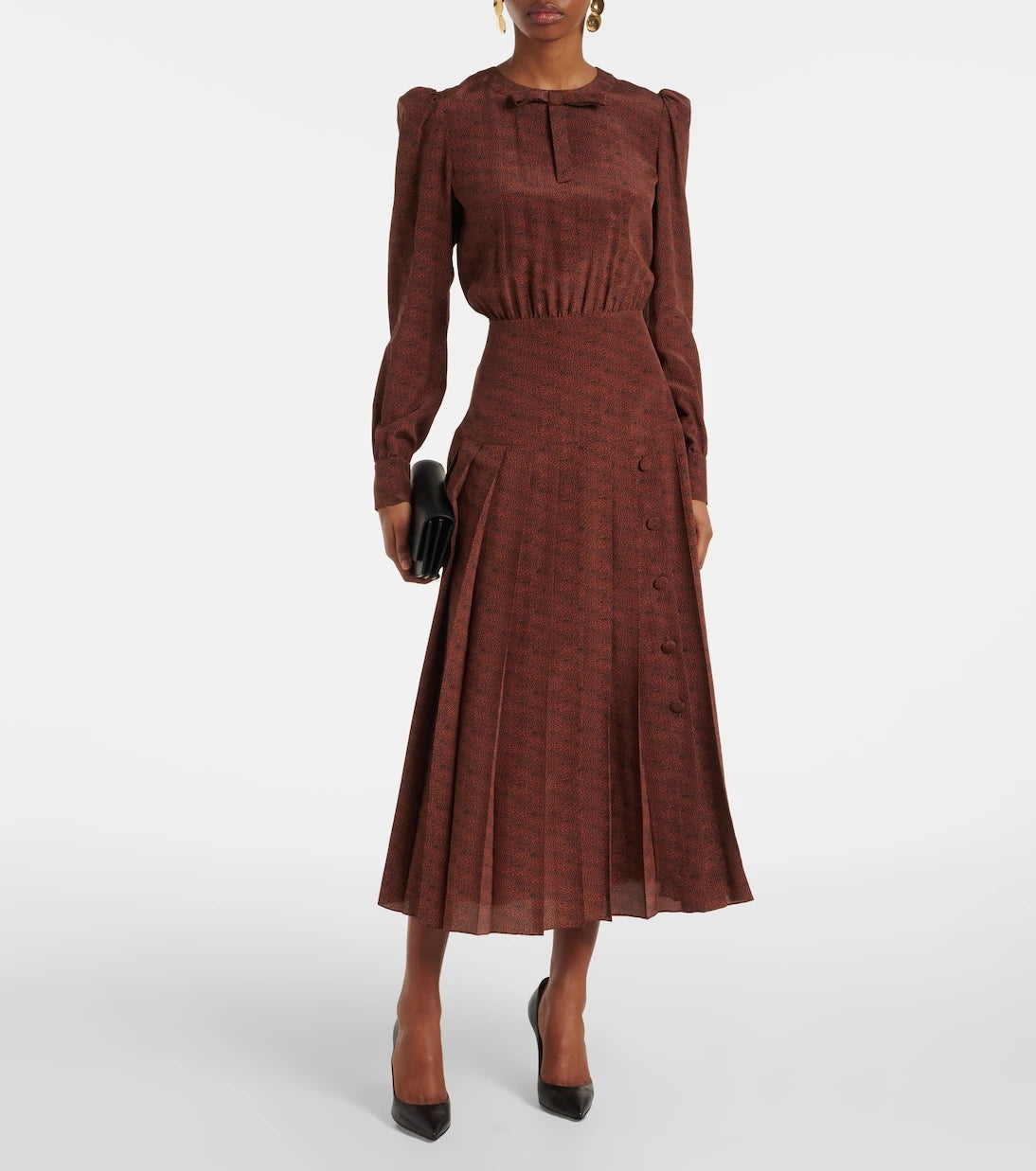 Alessandra Rich - Leopard-print silk midi dress