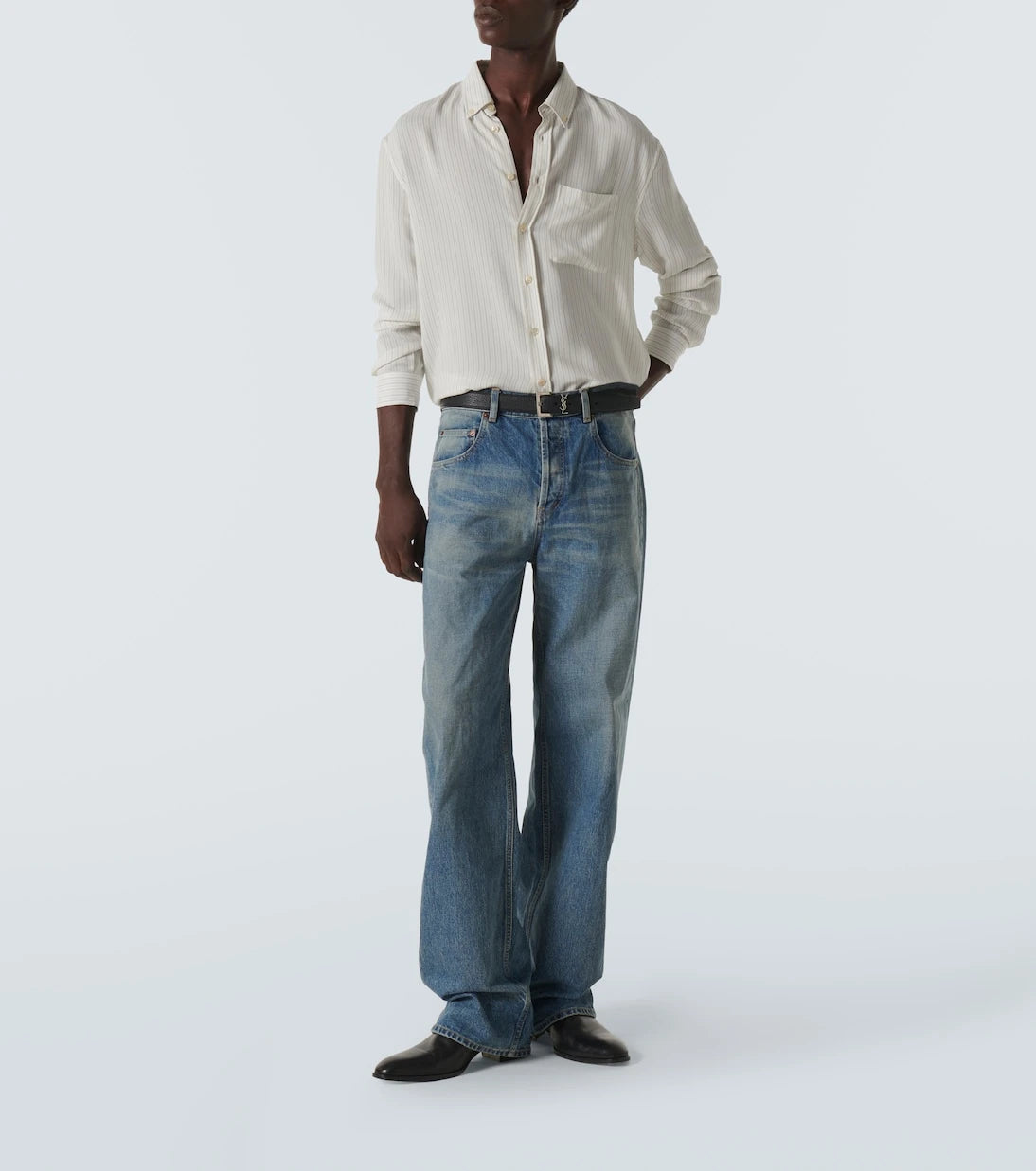 Saint Laurent - جينز مستقيم متوسط الارتفاع