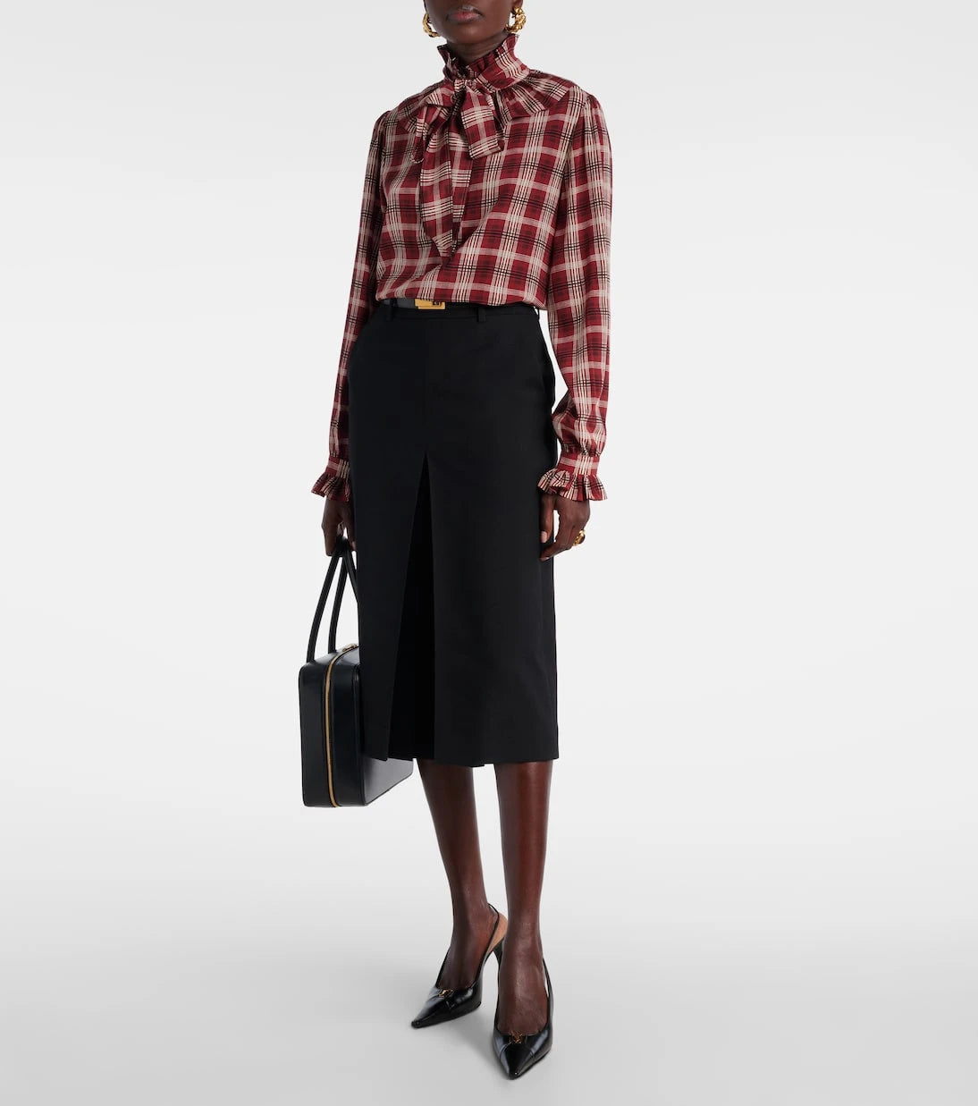 Saint Laurent - Mid-rise wool culottes