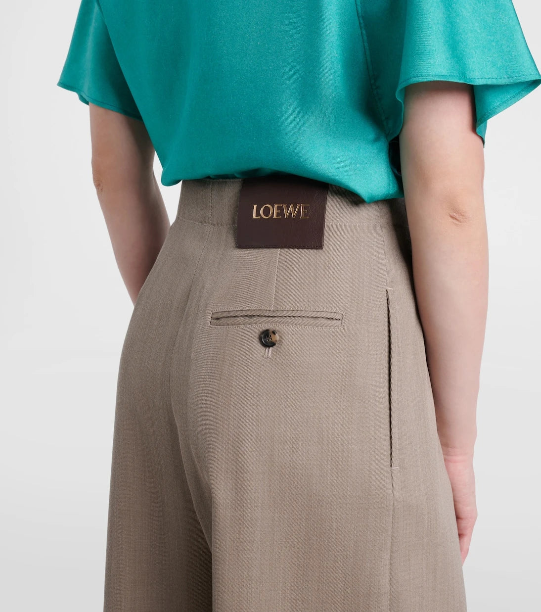 Loewe - بنطلون صوف واسع الأرجل بكسرات