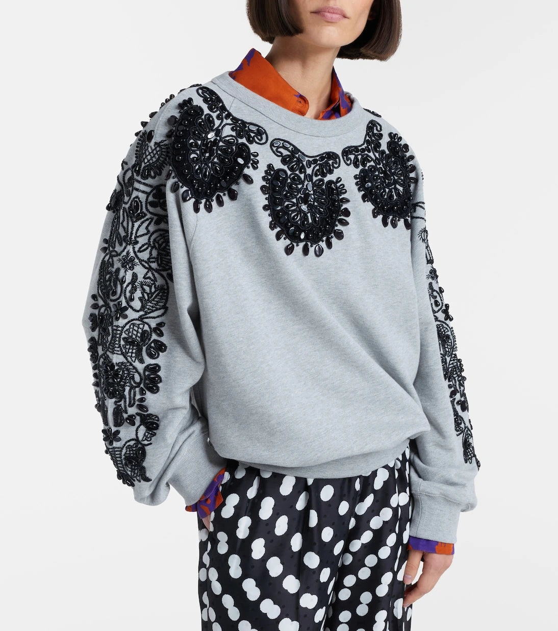 Dries Van Noten - Embellished cotton jersey sweatshirt